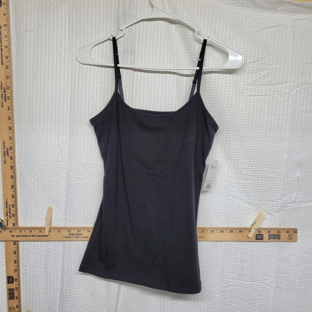 SO Womens Shelf Bra Cami Black Luxe Adjustable Strap Tank Top M JG33K023RS